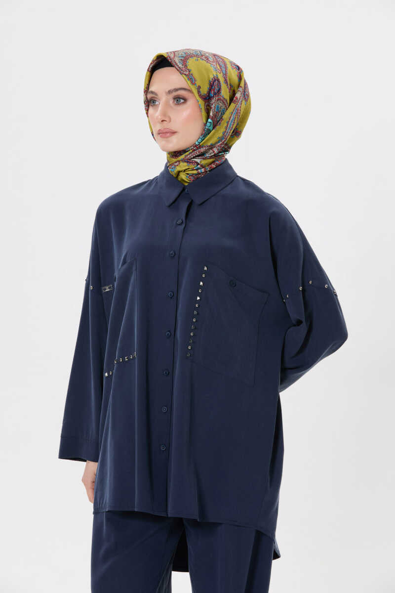 Tunic with Staple Details & Trouser Set