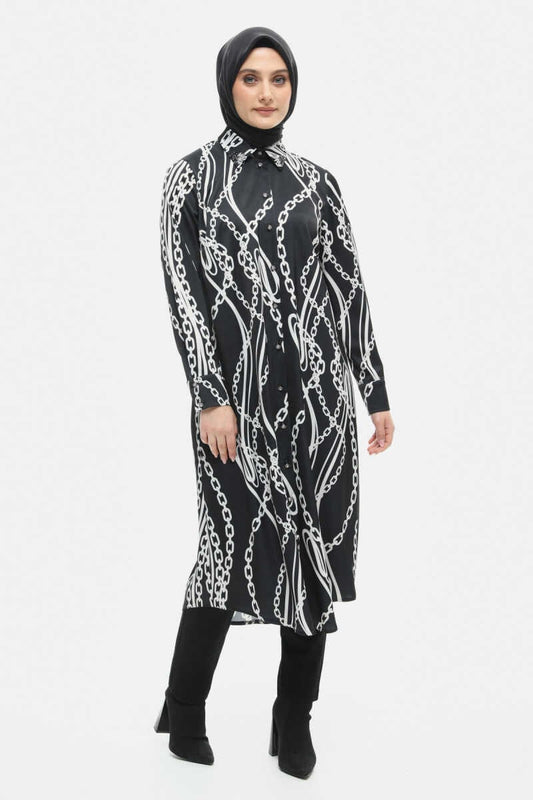 Lang Gedessineerde Tuniek met Steendetails