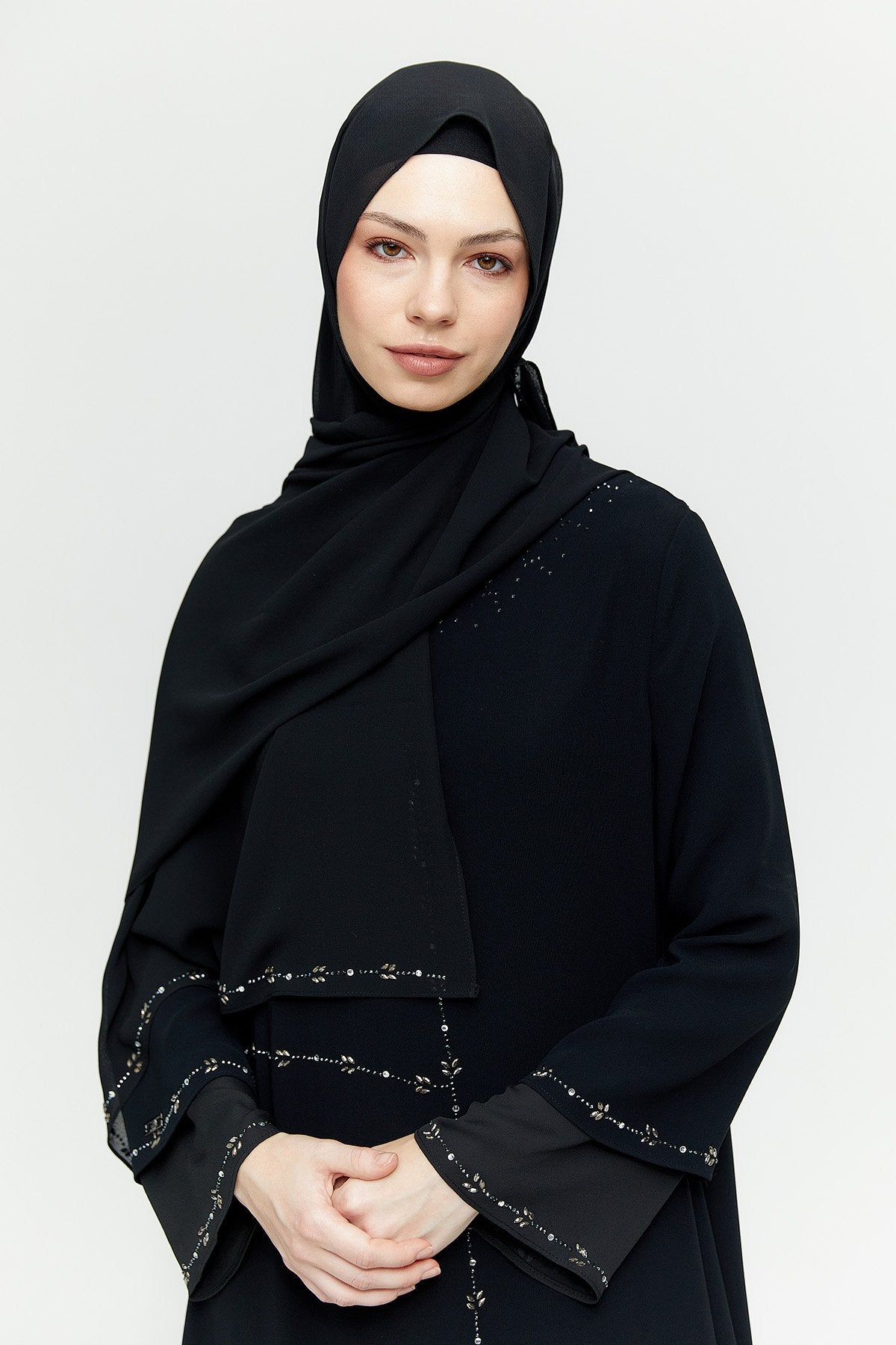 Party dress with scarf accessory