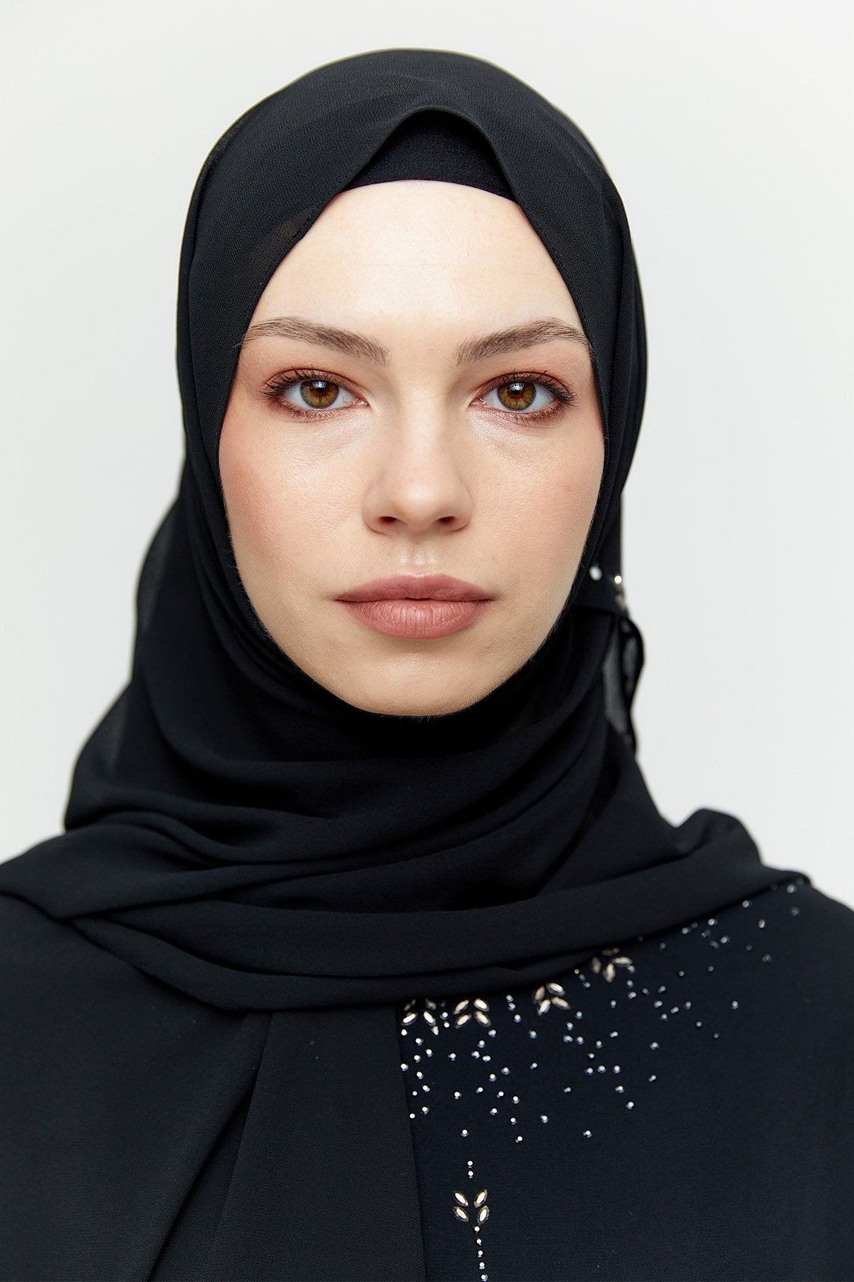 Party dress with scarf accessory