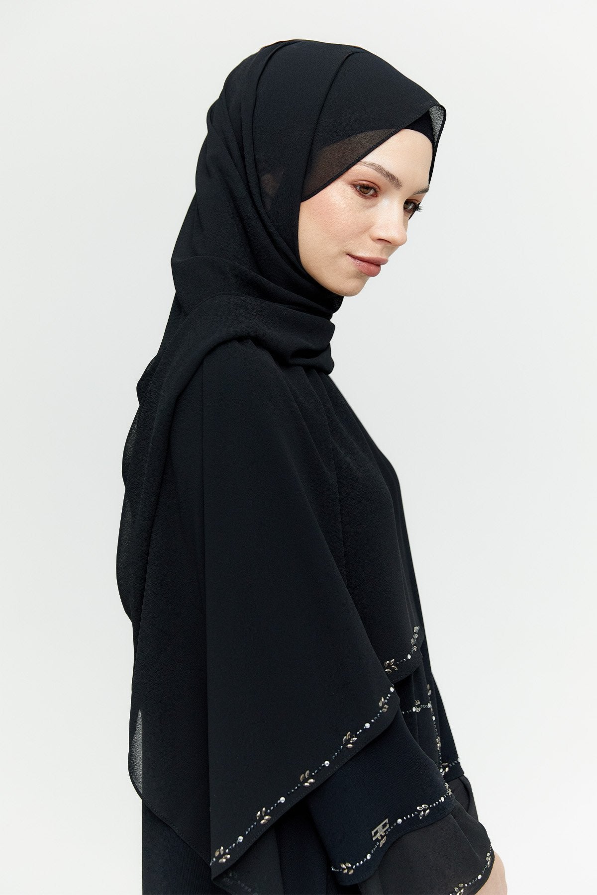 Party dress with scarf accessory