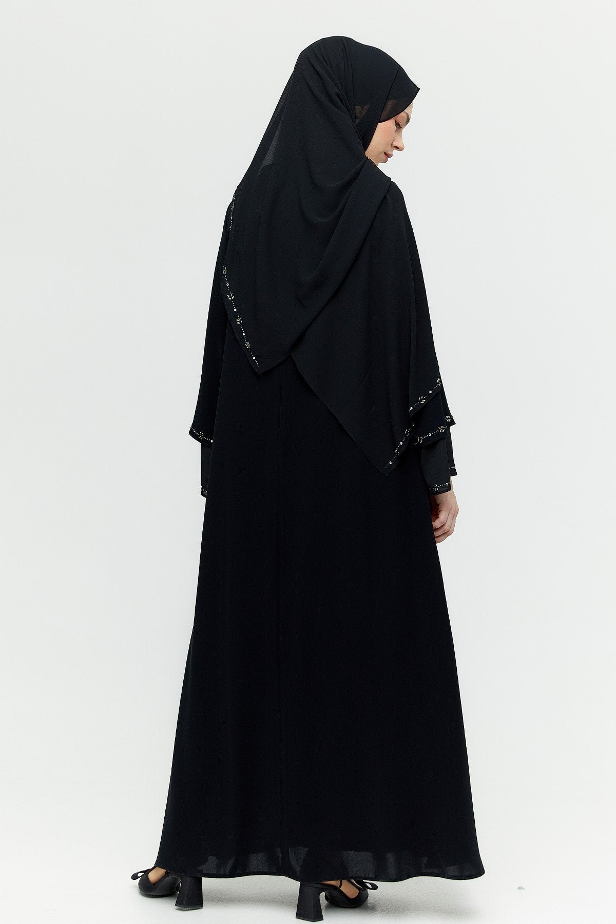 Party dress with scarf accessory