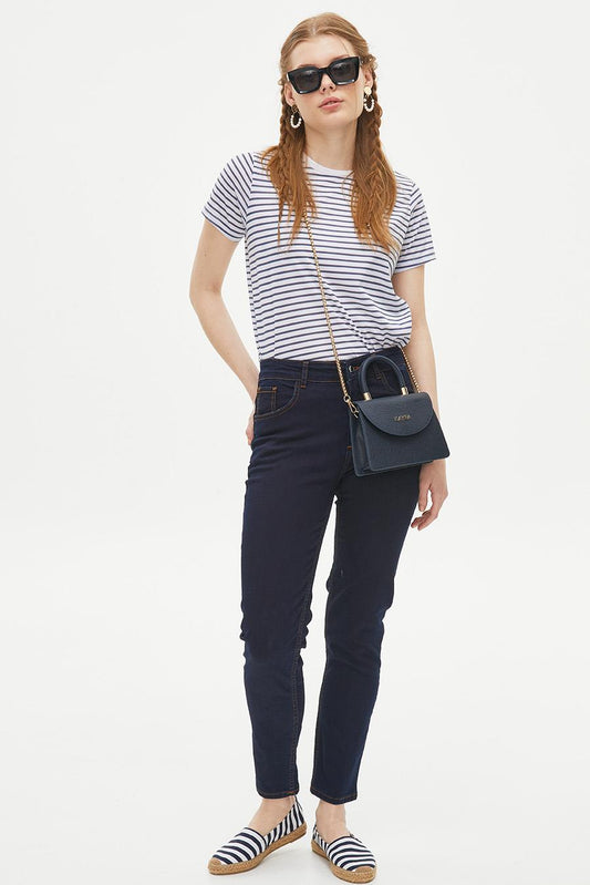 Slim Fit Denim Pants Navy