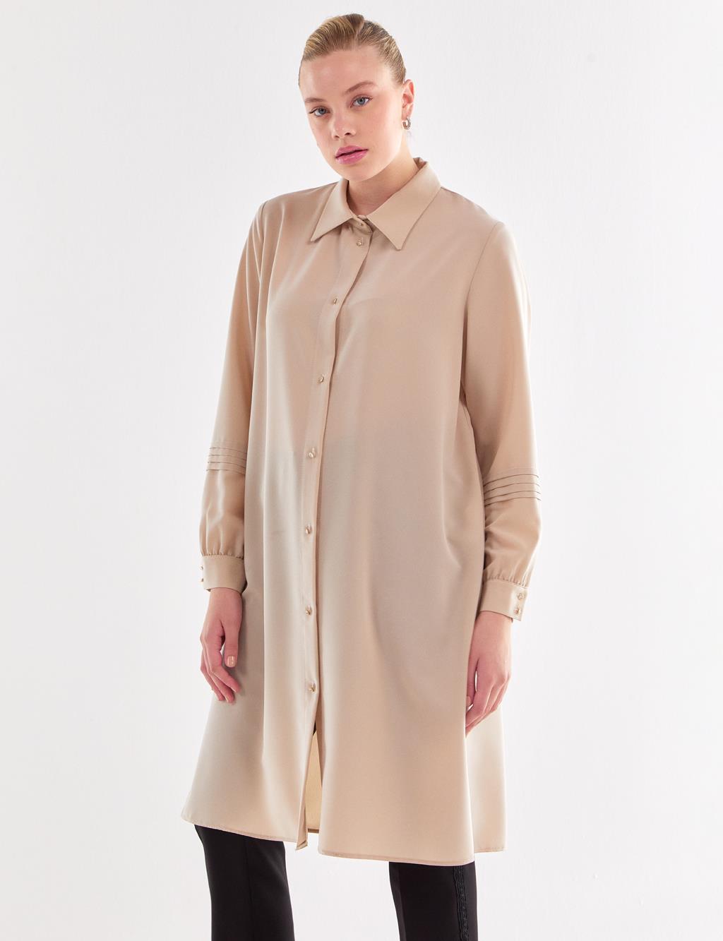 Ribbed Long Tunic Sand Beige