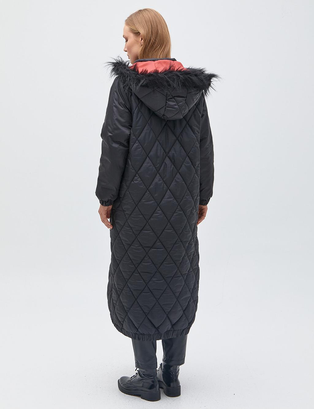 Gewatteerde Anorakjas met Ruitstiksels