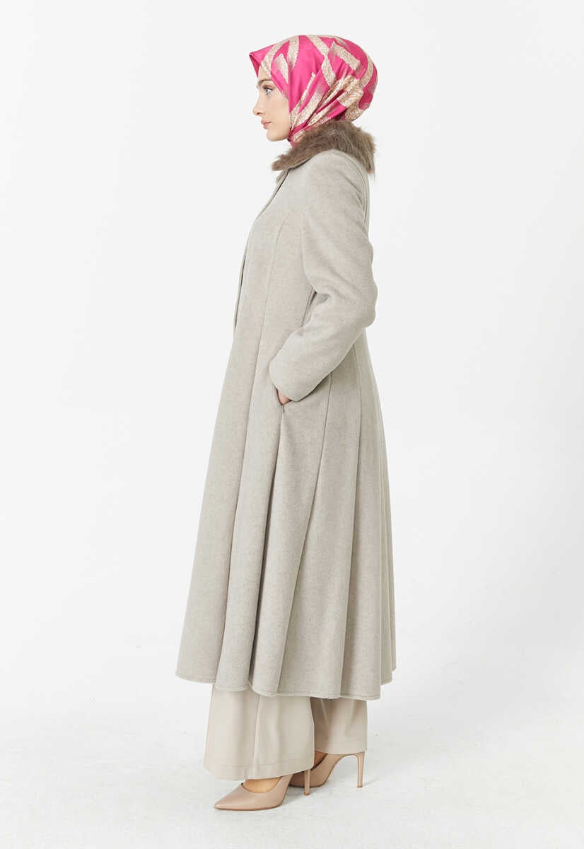 Gelaagde Mantel met Bontkraag