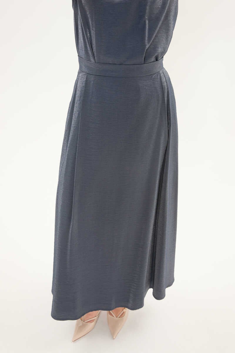 Broş Detaylı Tunik ve Etek Takımı