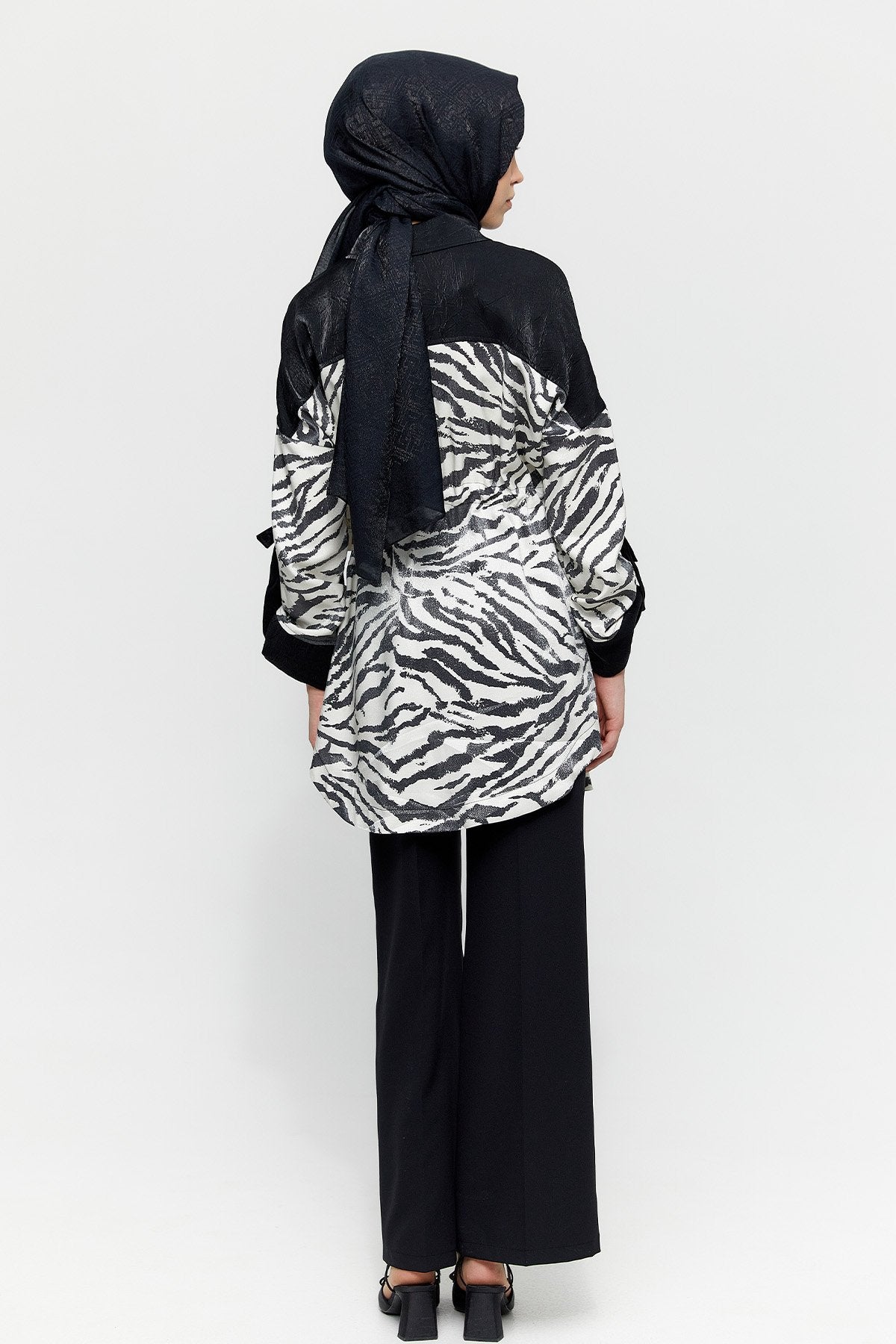 Zebra print jas met ritssluiting