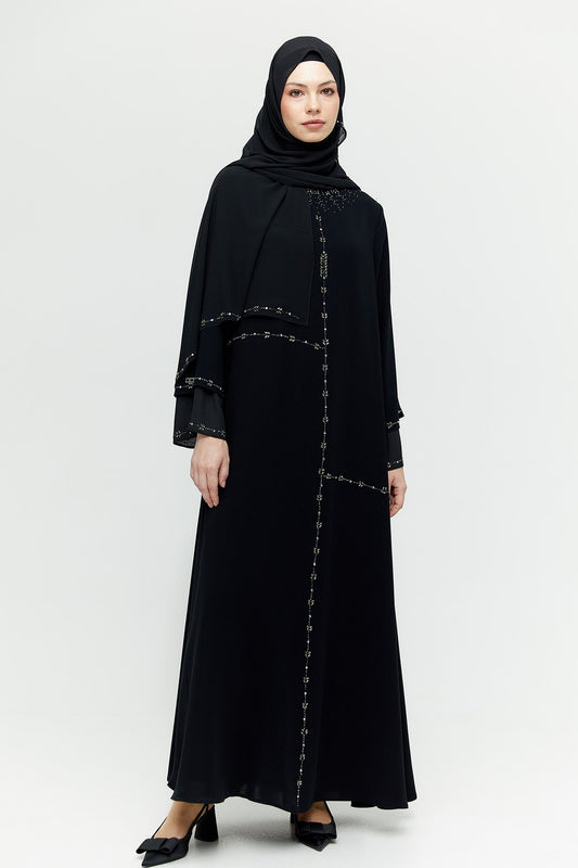 Party dress with scarf accessory