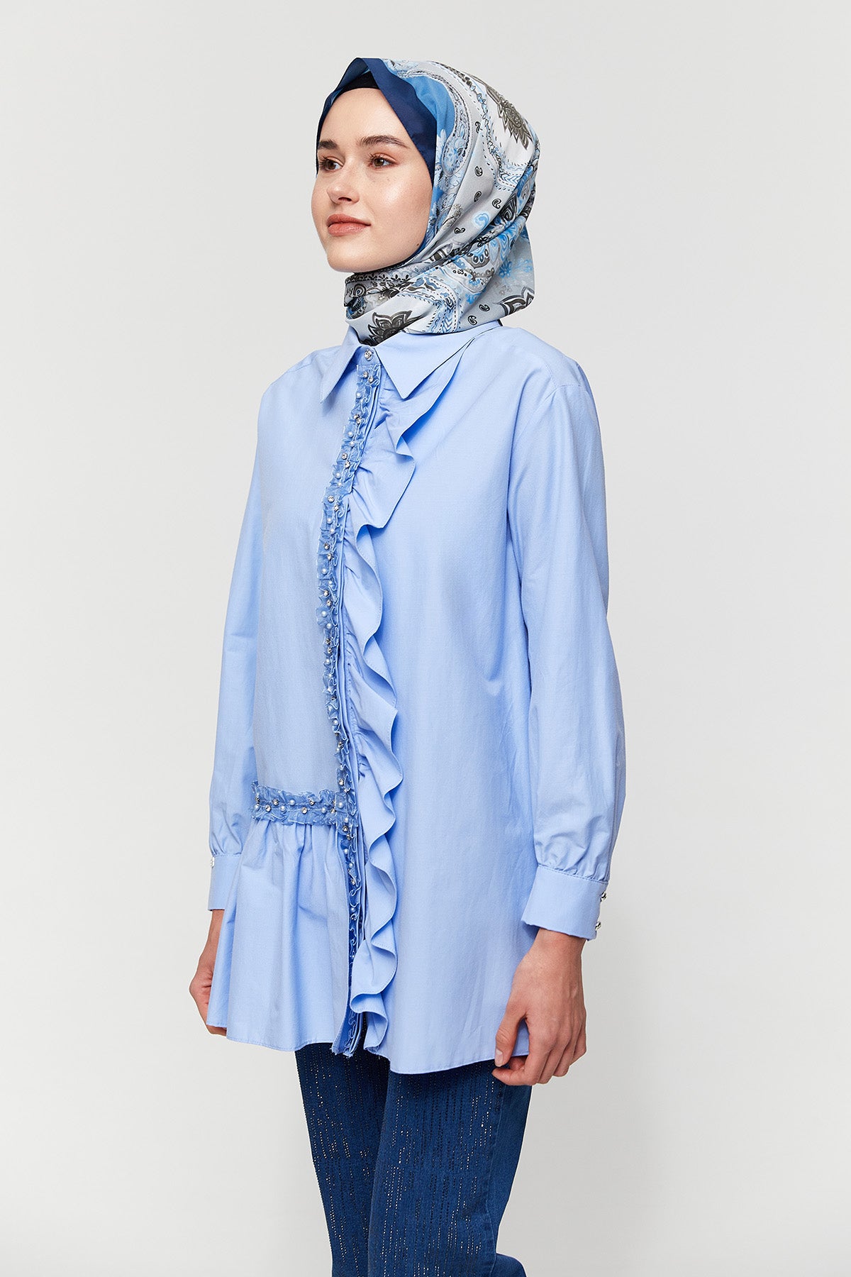 Katoenen Blouse met Volants