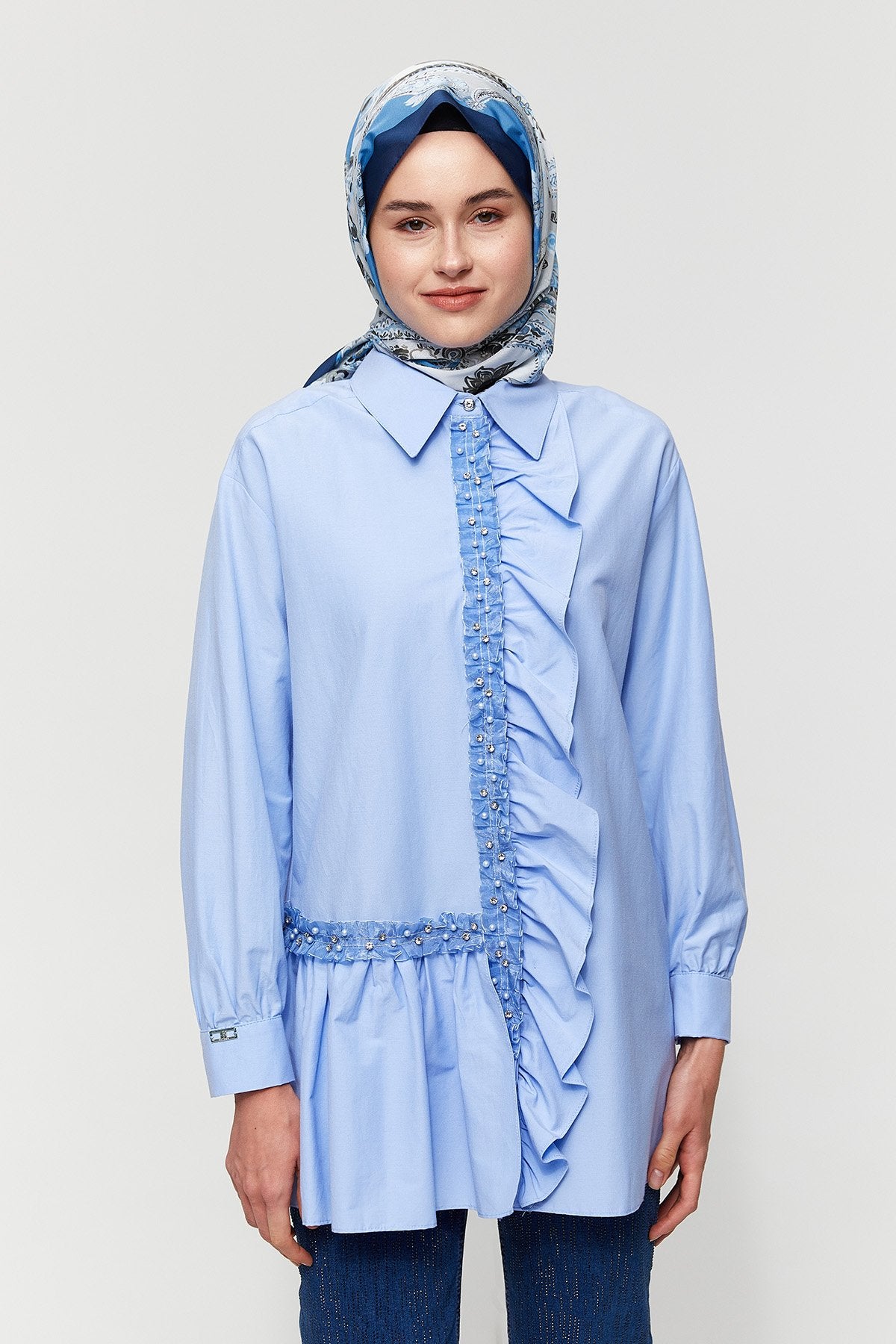 Katoenen Blouse met Volants