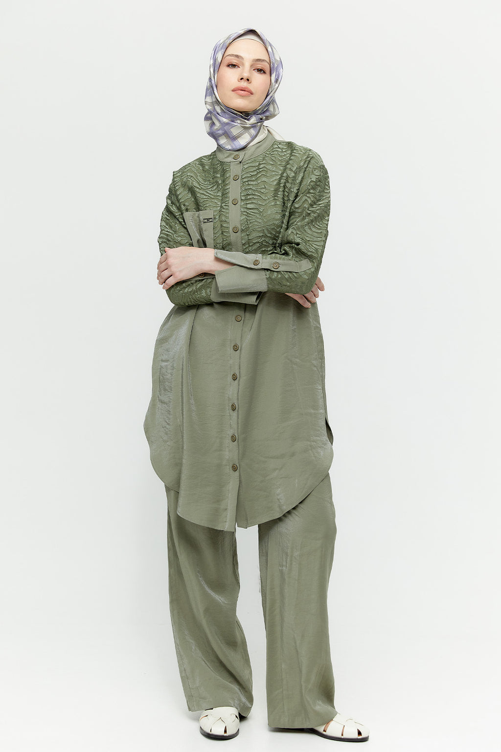 Organze Kombin İki Parçalı Set