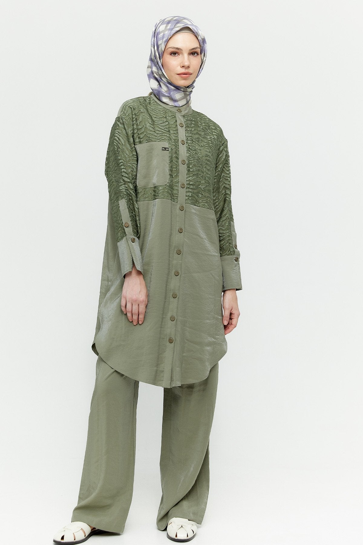 Organze Kombin İki Parçalı Set