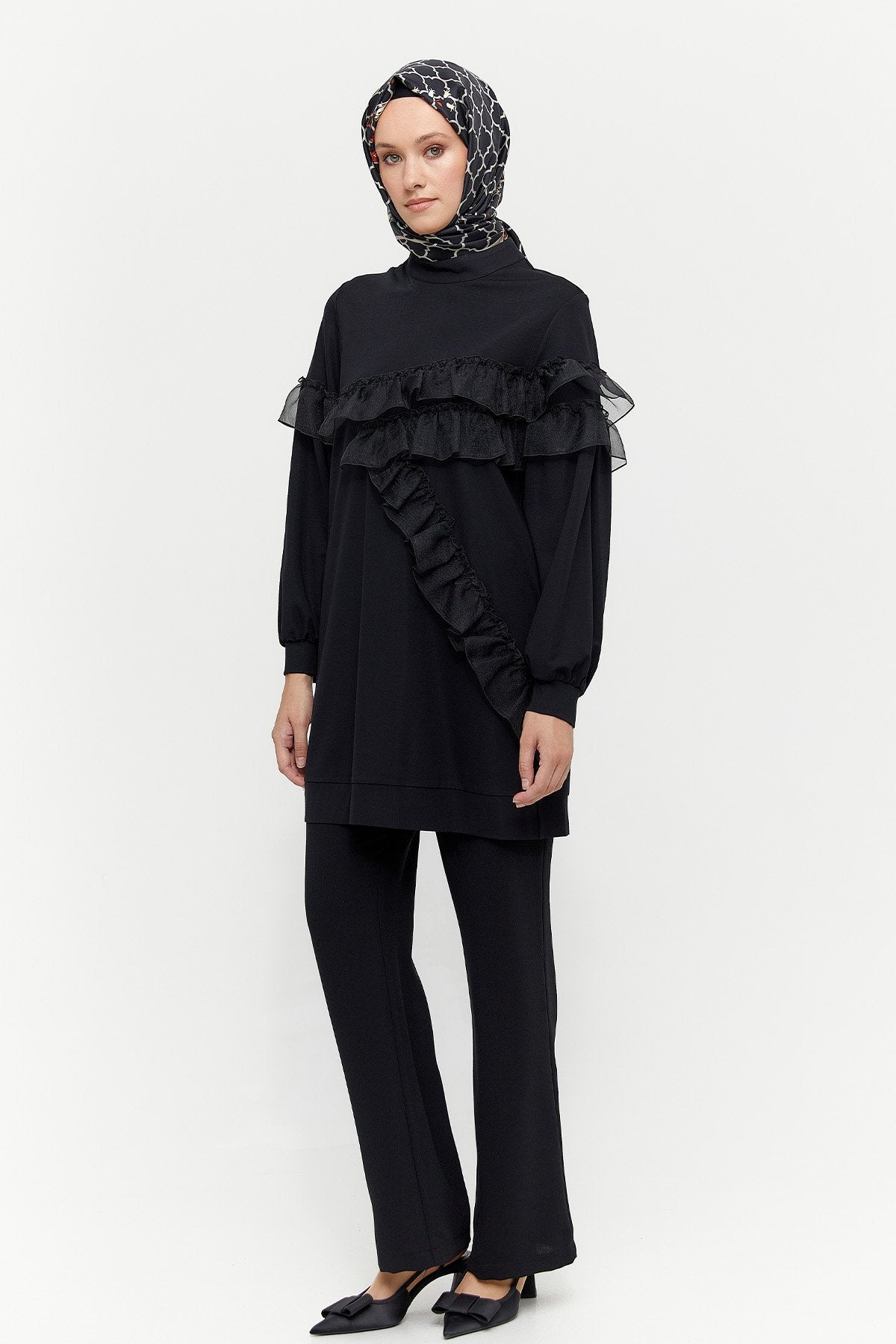 Volanlı Organze Tunik