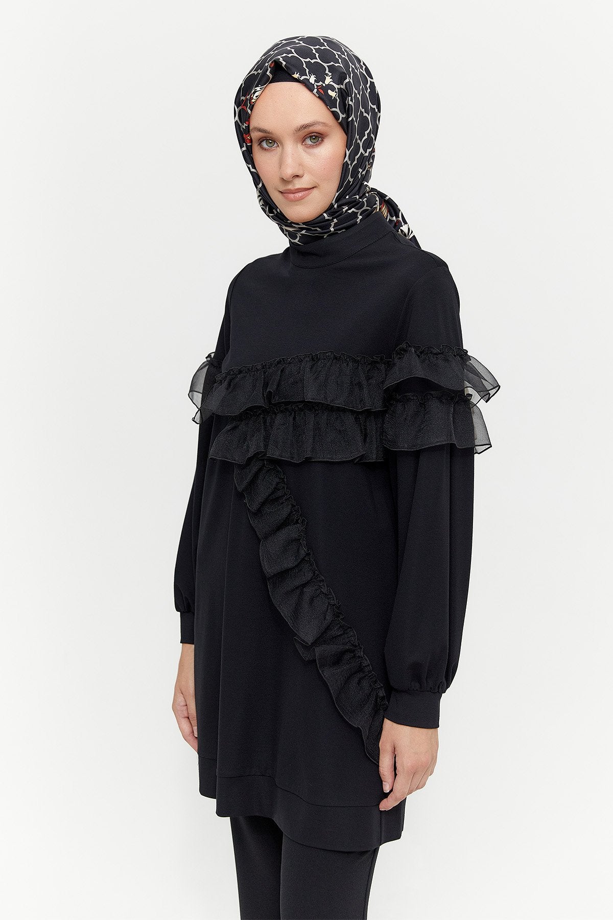 Volanlı Organze Tunik