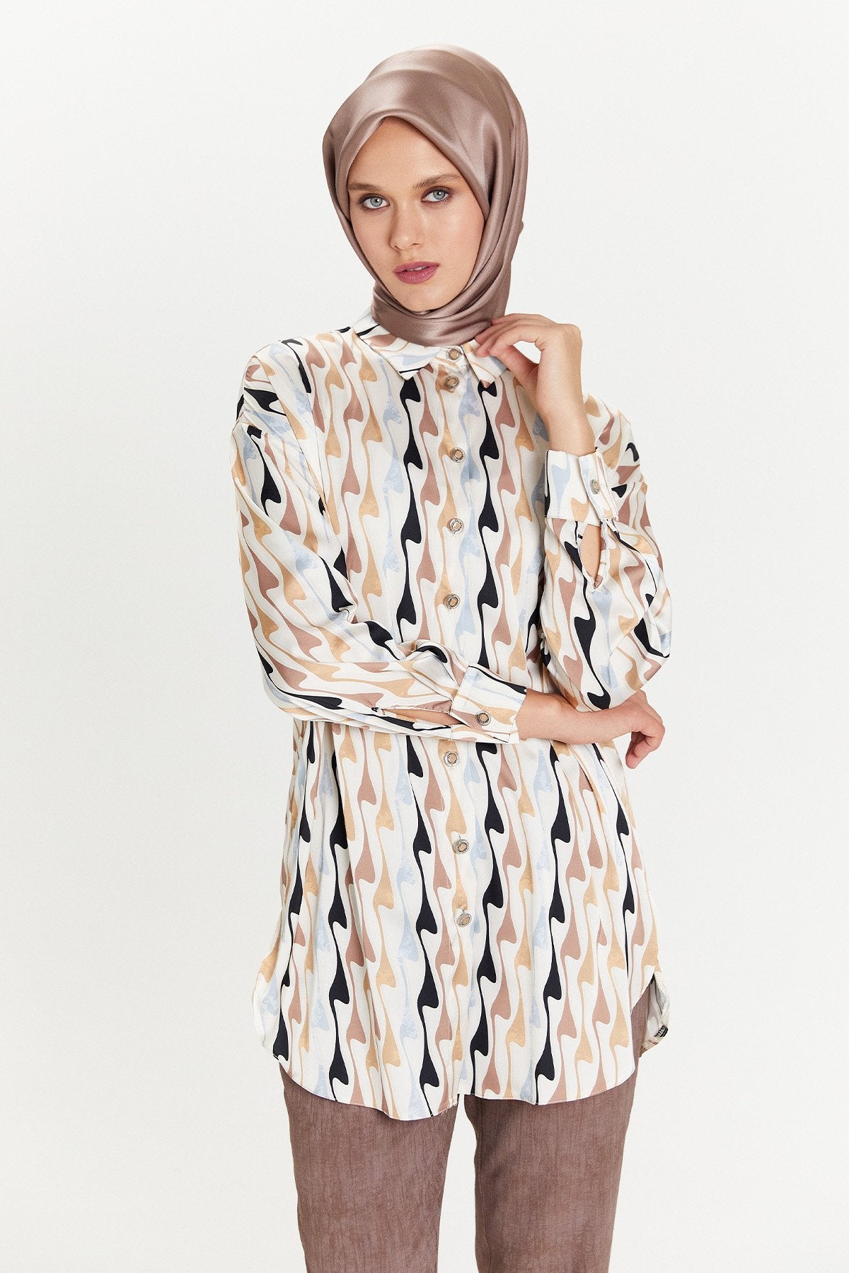 Gedessineerde Fluweel Tuniek