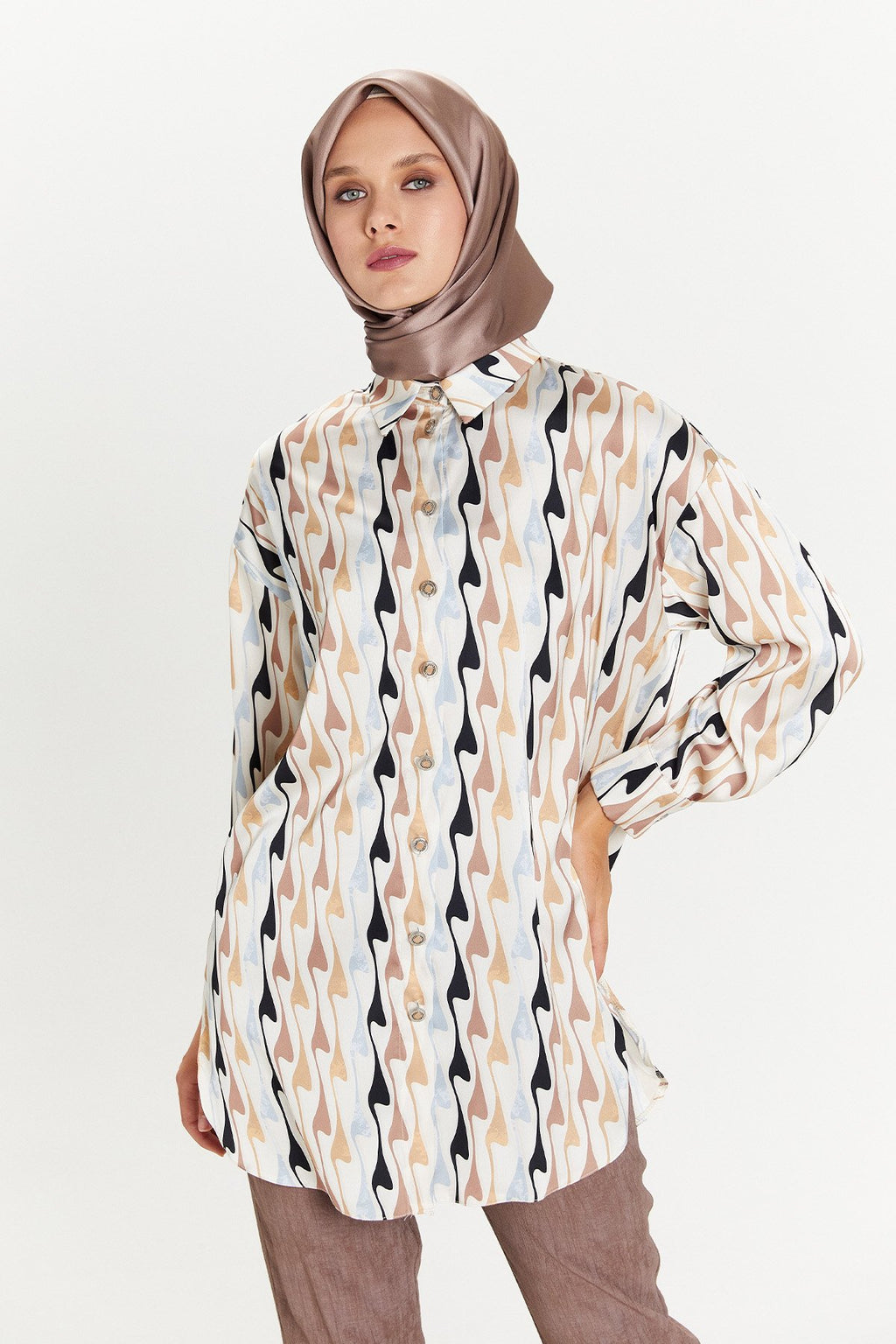 Gedessineerde Fluweel Tuniek