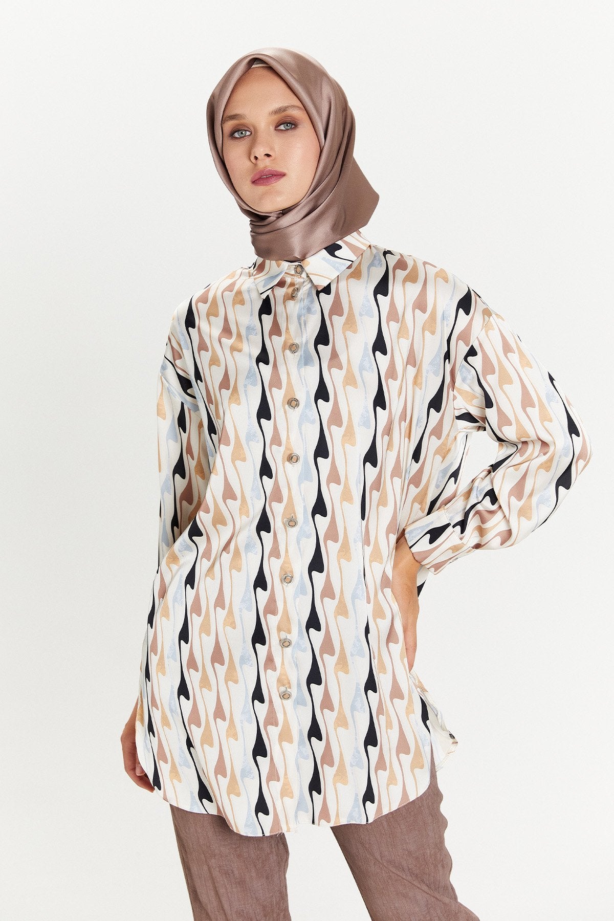 Gedessineerde Fluweel Tuniek