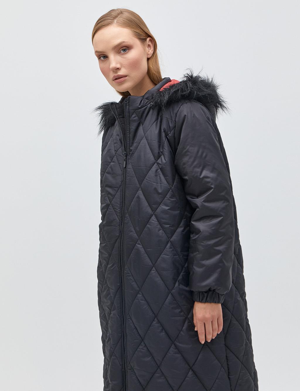 Gewatteerde Anorakjas met Ruitstiksels