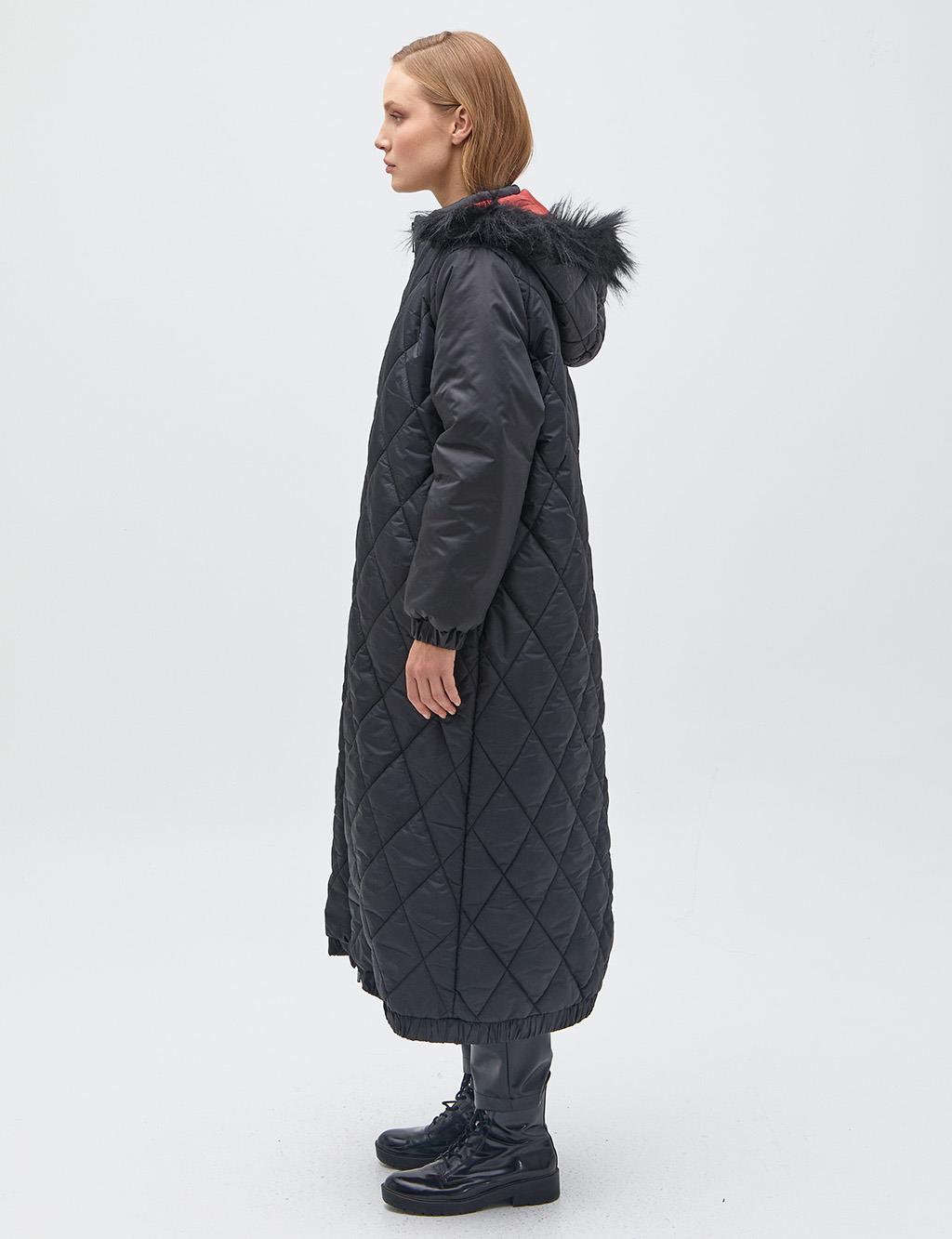 Gewatteerde Anorakjas met Ruitstiksels