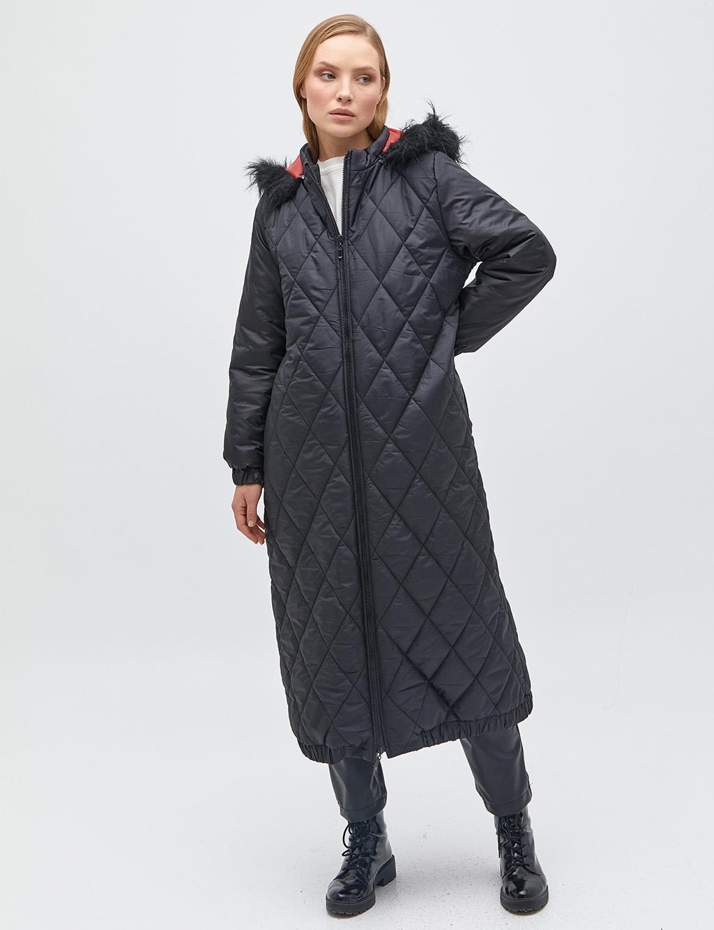 Gewatteerde Anorakjas met Ruitstiksels