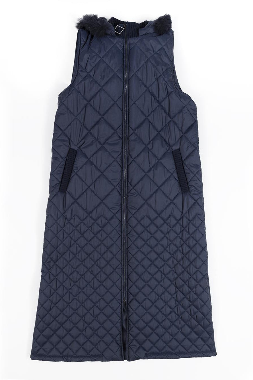 Diamond Patterned Zipper Nightblue Vest