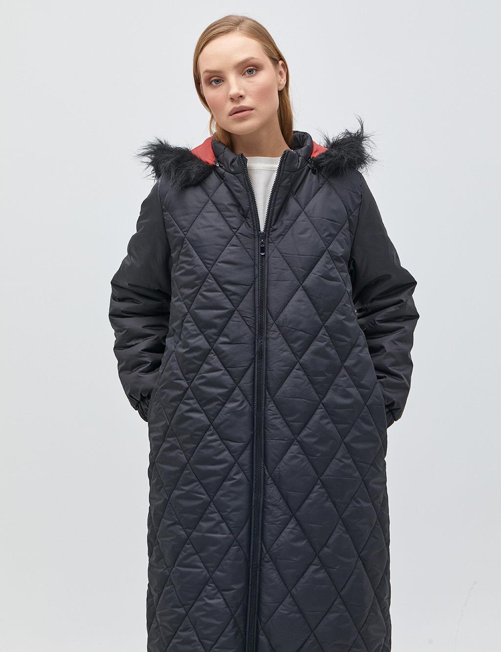 Gewatteerde Anorakjas met Ruitstiksels