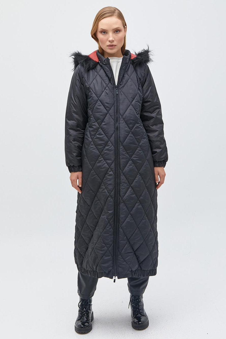 Gewatteerde Anorakjas met Ruitstiksels