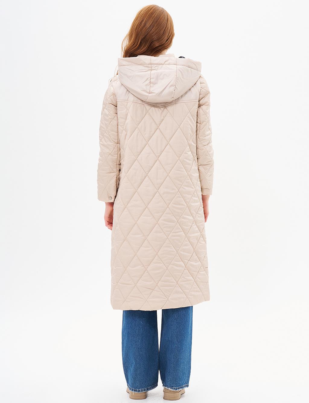 Kapüşonlu Dolgulu Ceket