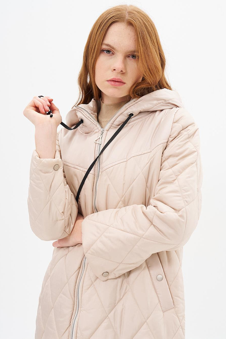 Kapüşonlu Dolgulu Ceket
