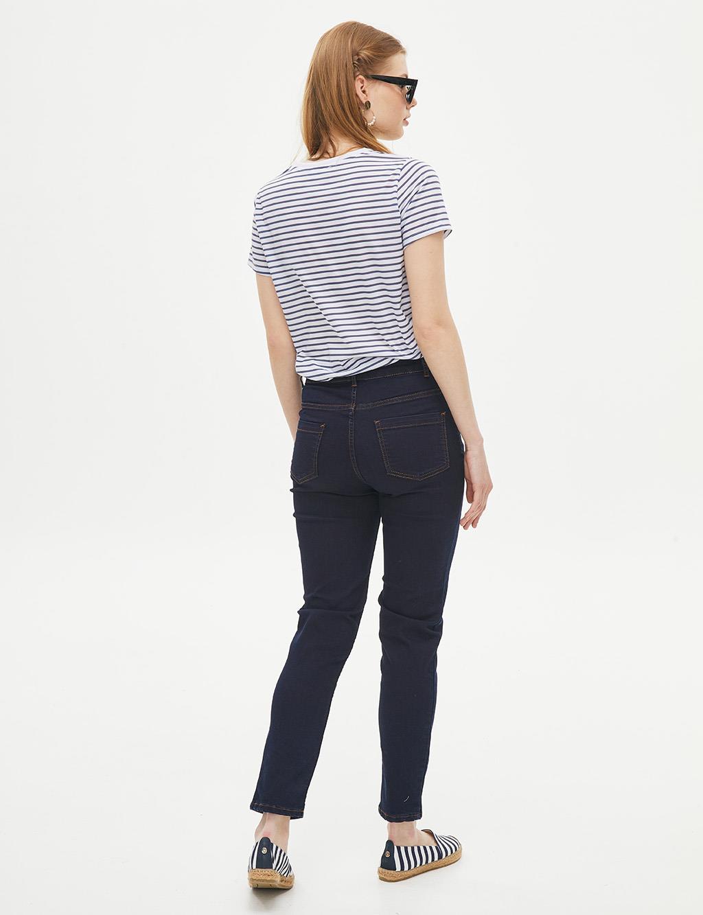 Slim Fit Kot Pantolon Lacivert