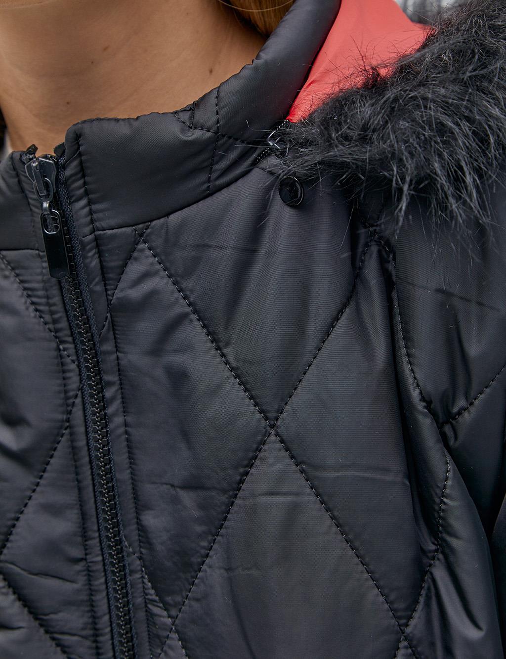 Gewatteerde Anorakjas met Ruitstiksels