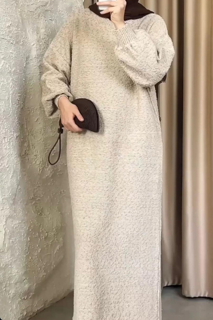 Lange Triqo Trui (One Size) Beige